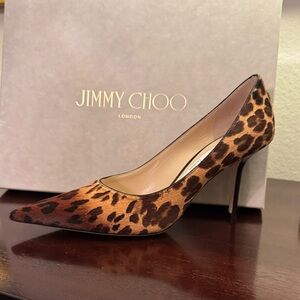Jimmy Choo OMBRÉ Leopard-Print Pointed Pump Brown/Black LOVE 85 Natural Mix Pony
